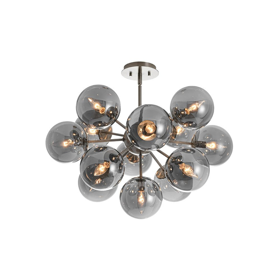 LightFixturesUSA - Glam Dark Pearl Sputnik Smoked Glass Bubble Chandelier Light Fixture - Chandelier - Nickel - 