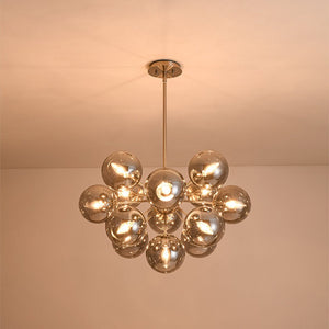 LightFixturesUSA - Glam Dark Pearl Sputnik Smoked Glass Bubble Chandelier Light Fixture - Chandelier - Nickel - 