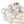 LightFixturesUSA - Glam Iridescent Glass Cluster Bubble Semi Flush Chandelier - Chandelier - White+Brass (Pre - Order & Arrive in 2 Weeks) - 