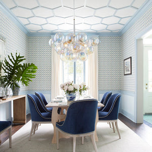 LightFixturesUSA - Glam Iridescent Glass Globe Cluster Bubble Chandelier - Chandelier - White+Brass (Pre - Order) - 