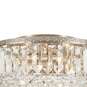 LightFixturesUSA - Glam Luxe 2 - Tier Crystal Round Semi Flush Mount Light - Ceiling Light - 9.8 in - 