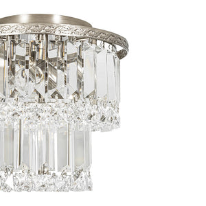 LightFixturesUSA - Glam Luxe 2 - Tier Crystal Round Semi Flush Mount Light - Ceiling Light - 9.8 in - 