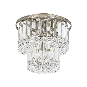 LightFixturesUSA - Glam Luxe 2 - Tier Crystal Round Semi Flush Mount Light - Ceiling Light - 9.8 in - 