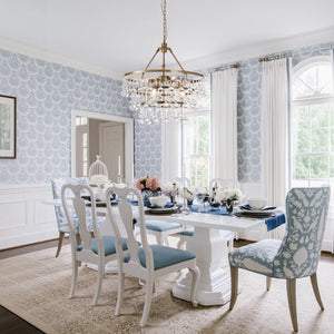 LightFixturesUSA-Glam Luxe Brass Tiered Crystal Raindrop Round Chandelier-Chandelier-Brass-