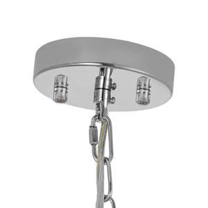 LightFixturesUSA-Glam Luxury 6-Light Faceted Crystal Round Cage Chandelier-Chandelier-Chrome-