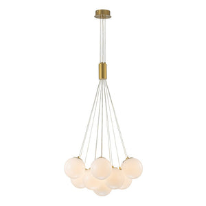 LightFixturesUSA - Glam Shine Opal Glass Globe Cluster Bubble Chandelier - Chandelier - Brushed Brass - 