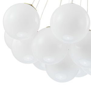 LightFixturesUSA - Glam Shine Opal Glass Globe Cluster Bubble Chandelier - Chandelier - Brushed Brass - 