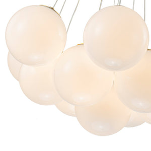 LightFixturesUSA - Glam Shine Opal Glass Globe Cluster Bubble Chandelier - Chandelier - Brushed Brass - 