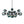 Load image into Gallery viewer, LightFixturesUSA - Glam Tiered Blue Glass Globe Bubble Sputnik Chandelier - Chandelier - Black - 
