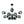 Load image into Gallery viewer, LightFixturesUSA - Glam Tiered Blue Glass Globe Bubble Sputnik Chandelier - Chandelier - Black - 
