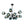 Load image into Gallery viewer, LightFixturesUSA - Glam Tiered Blue Glass Globe Bubble Sputnik Chandelier - Chandelier - Black - 
