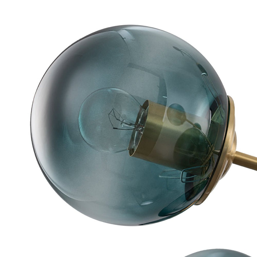 LightFixturesUSA - Glam Tiered Blue Glass Globe Bubble Sputnik Chandelier - Chandelier - Brass - 