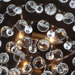 LightFixturesUSA-Glam Tiered Cascaded Crystal Raindrop Round Semi Flush Mount-Ceiling Light-20 in-