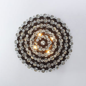 LightFixturesUSA-Glam Tiered Cascaded Crystal Raindrop Round Semi Flush Mount-Ceiling Light-20 in-