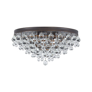 LightFixturesUSA-Glam Tiered Cascaded Crystal Raindrop Round Semi Flush Mount-Ceiling Light-20 in-