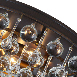 LightFixturesUSA-Glam Tiered Cascaded Crystal Raindrop Round Semi Flush Mount-Ceiling Light-20 in-