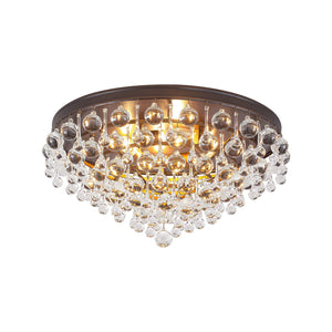 LightFixturesUSA-Glam Tiered Cascaded Crystal Raindrop Round Semi Flush Mount-Ceiling Light-20 in-