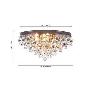 LightFixturesUSA-Glam Tiered Cascaded Crystal Raindrop Round Semi Flush Mount-Ceiling Light-20 in-