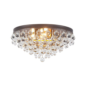 LightFixturesUSA-Glam Tiered Cascaded Crystal Raindrop Round Semi Flush Mount-Ceiling Light-20 in-