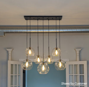 LightFixturesUSA-Globe Cluster Kitchen Island Pendant Light-Chandelier-Brass-