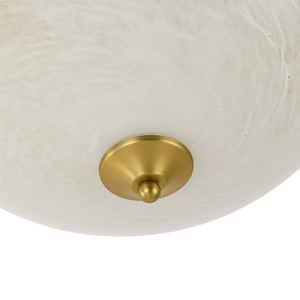 LightFixturesUSA - Gold Mid - Century Alabaster Glass Shade Flush Mount Light - Ceiling Light - 16.7 in - 