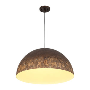 LightFixturesUSA - Hand - Applied Aged Bronze Patina Oversized Metal Dome Pendant - Pendant Light - 23.6 in - 
