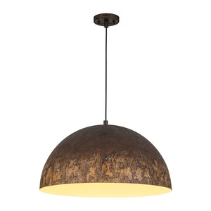 LightFixturesUSA - Hand - Applied Aged Bronze Patina Oversized Metal Dome Pendant - Pendant Light - 23.6 in - 