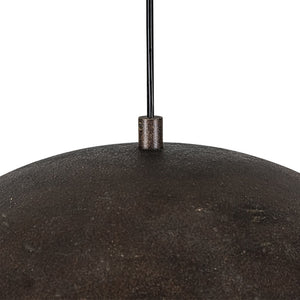 LightFixturesUSA - Hand - Applied Aged Bronze Patina Oversized Metal Dome Pendant - Pendant Light - 23.6 in - 