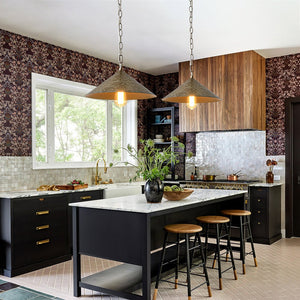 LightFixturesUSA - Industrial 1 - Light Rusty Silver Iron Cone Kitchen Pendant - Pendant Light - 13.8 in. - 