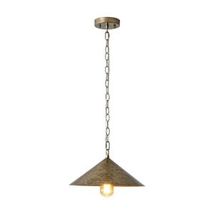 LightFixturesUSA - Industrial 1 - Light Rusty Silver Iron Cone Kitchen Pendant - Pendant Light - 13.8 in. - 
