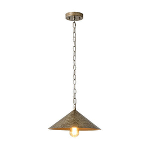 LightFixturesUSA - Industrial 1 - Light Rusty Silver Iron Cone Kitchen Pendant - Pendant Light - 13.8 in. - 
