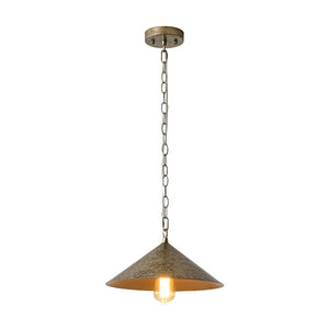 LightFixturesUSA - Industrial 1 - Light Rusty Silver Iron Cone Kitchen Pendant - Pendant Light - 13.8 in. - 