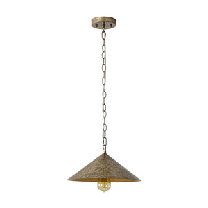 LightFixturesUSA - Industrial 1 - Light Rusty Silver Iron Cone Kitchen Pendant - Pendant Light - 13.8 in. - 