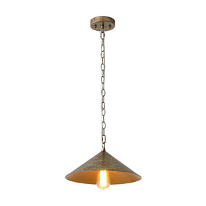 LightFixturesUSA - Industrial 1 - Light Rusty Silver Iron Cone Kitchen Pendant - Pendant Light - 13.8 in. - 