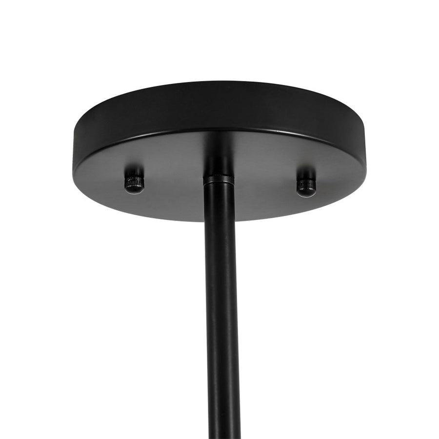 LightFixturesUSA - Industrial 6 - Light Pipeline Sputnik Semi Flush Mount - Ceiling Light - Black + Brass - 