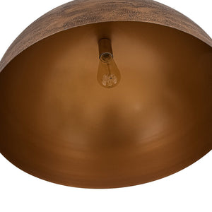 LightFixturesUSA - Industrial Antique Textured Bronze Oversized Iron Dome Pendant - Pendant Light - 23.6 in - 