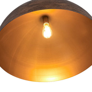 LightFixturesUSA - Industrial Antique Textured Bronze Oversized Iron Dome Pendant - Pendant Light - 23.6 in - 