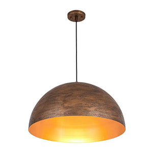 LightFixturesUSA - Industrial Antique Textured Bronze Oversized Iron Dome Pendant - Pendant Light - 23.6 in - 