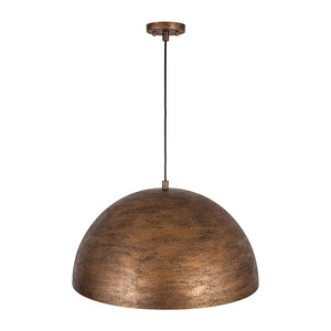 LightFixturesUSA - Industrial Antique Textured Bronze Oversized Iron Dome Pendant - Pendant Light - 23.6 in - 