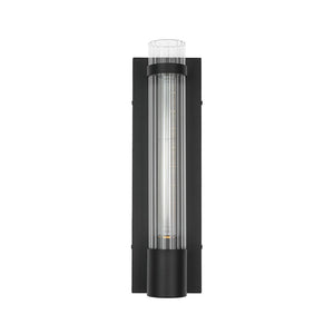 LightFixturesUSA - Industrial Black Reeded Glass Linear Tube Wall Light - Wall Sconce - Black - 