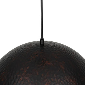 LightFixturesUSA - Industrial Dark Rusty Hammered Metal Dome Pendant - Pendant Light - 15.7 in - 