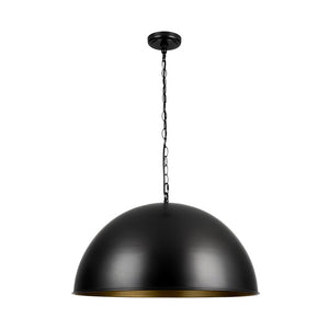 LightFixturesUSA - Industrial Farmhouse Black Iron Oversized Dome Pendant Light - Pendant Light - 15.7 in. - 