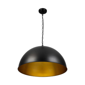 LightFixturesUSA - Industrial Farmhouse Black Iron Oversized Dome Pendant Light - Pendant Light - 15.7 in. - 