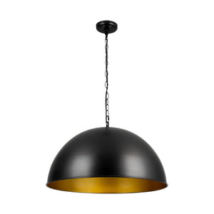 LightFixturesUSA - Industrial Farmhouse Black Iron Oversized Dome Pendant Light - Pendant Light - 15.7 in. - 