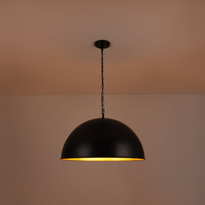 LightFixturesUSA - Industrial Farmhouse Black Iron Oversized Dome Pendant Light - Pendant Light - 15.7 in. - 