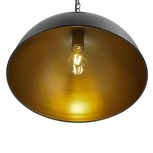 LightFixturesUSA - Industrial Farmhouse Black Iron Oversized Dome Pendant Light - Pendant Light - 15.7 in. (Pre - Order) - 