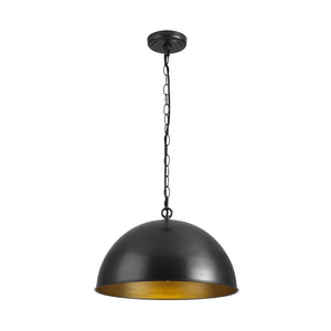 LightFixturesUSA - Industrial Farmhouse Black Iron Oversized Dome Pendant Light - Pendant Light - 15.7 in. (Pre - Order) - 