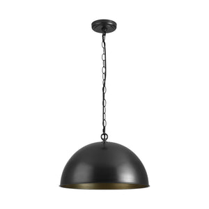 LightFixturesUSA - Industrial Farmhouse Black Iron Oversized Dome Pendant Light - Pendant Light - 15.7 in. (Pre - Order) - 