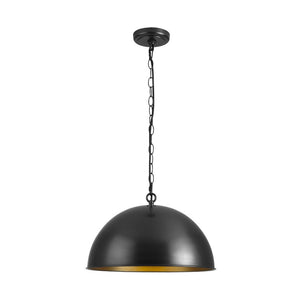 LightFixturesUSA - Industrial Farmhouse Black Iron Oversized Dome Pendant Light - Pendant Light - 15.7 in. (Pre - Order) - 