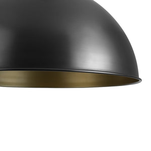 LightFixturesUSA - Industrial Farmhouse Black Iron Oversized Dome Pendant Light - Pendant Light - 15.7 in. (Pre - Order) - 